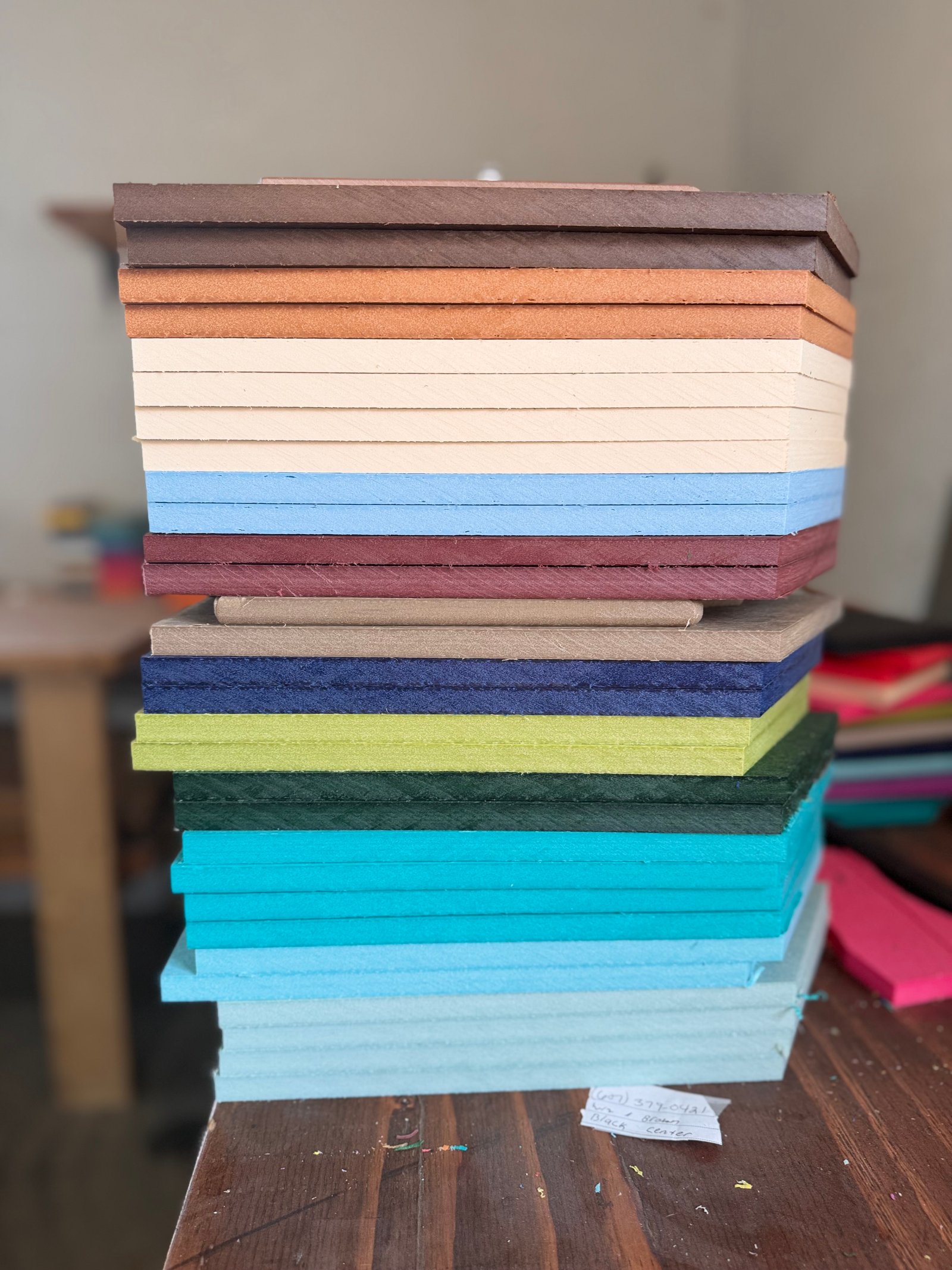 Sorted stacks of polly lumber